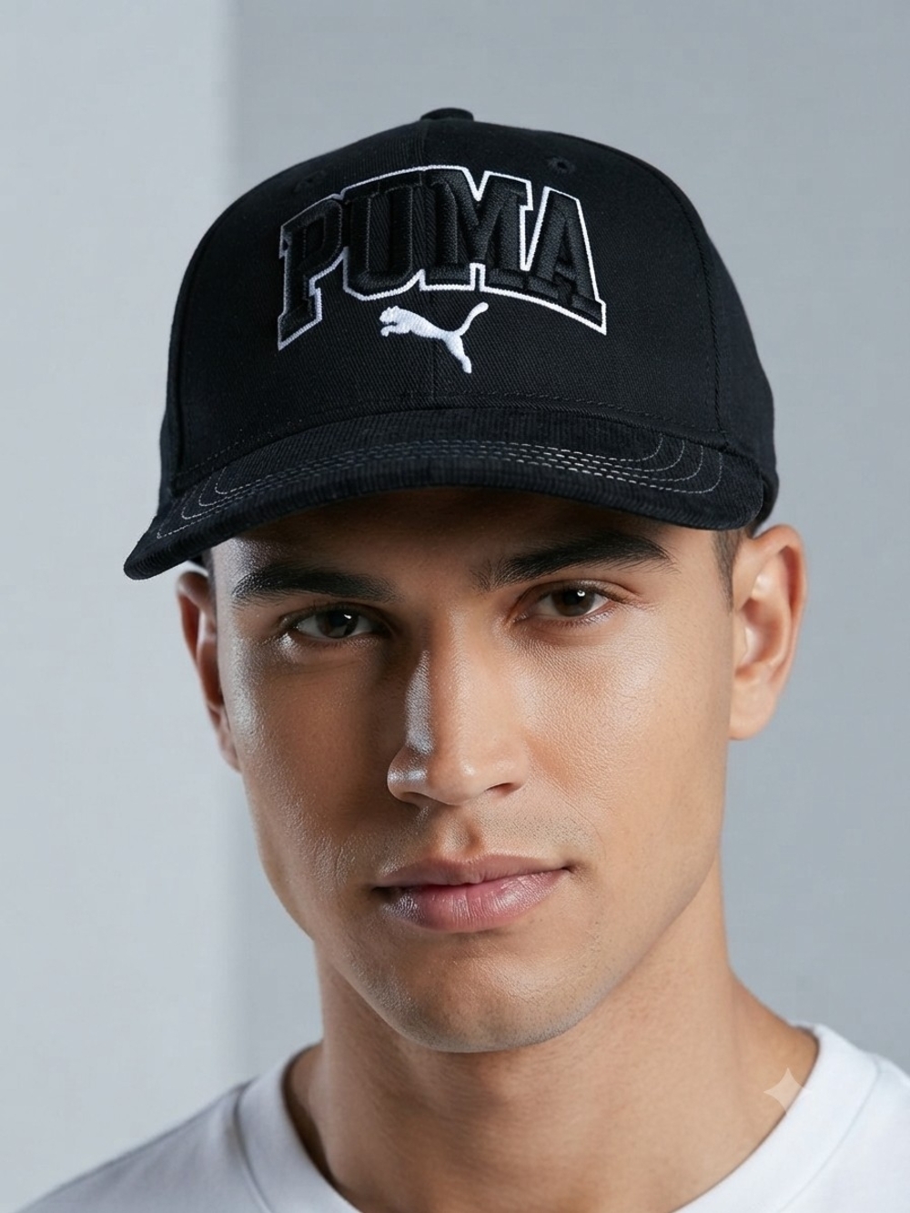 Puma Black Cap with White Embroidered Logo